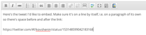 Twitter Embed Post Editor