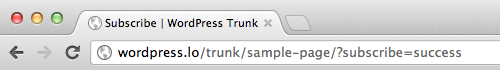 E-mail subscription Success