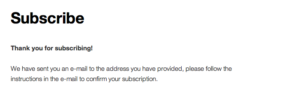 Thank you for subscribing