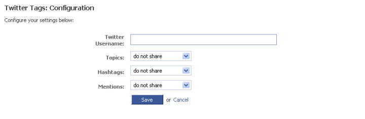 Facebook API Experiments: Twitter Tags