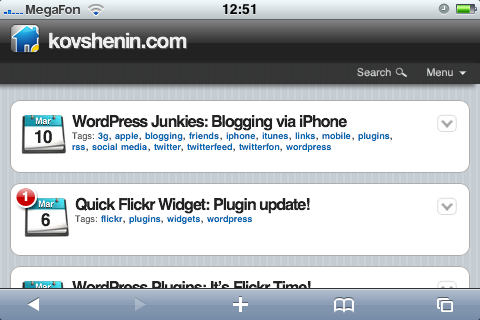 WordPress iPhone wpTouch