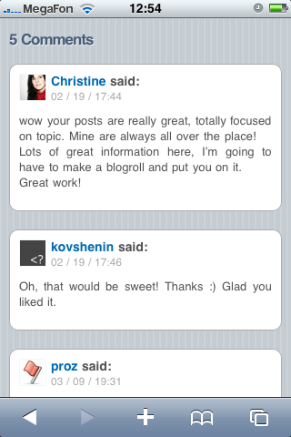 WordPress iPhone wpTouch