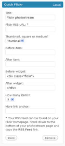Quick Flickr Widget Screenshot