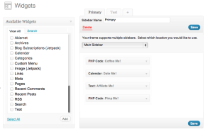 Widgets as Menus