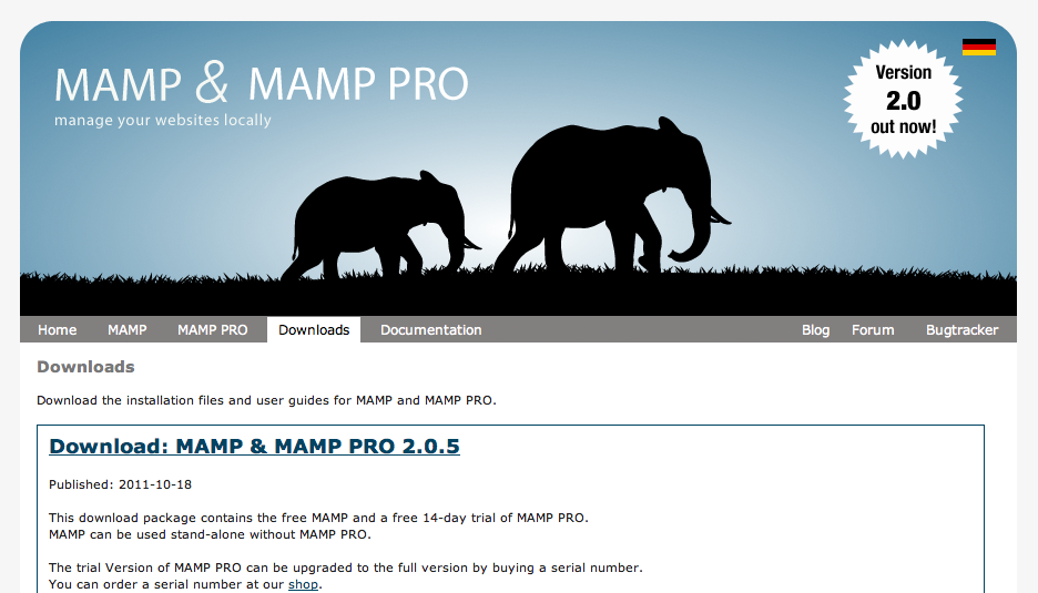 mamp wordpress brings me to install