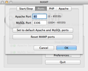 MAMP Ports Setup