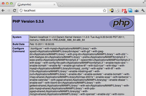 phpinfo with MAMP