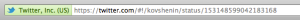 Twitter Status Address Bar