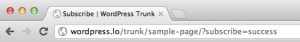 E-mail subscription Success