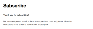 Thank you for subscribing
