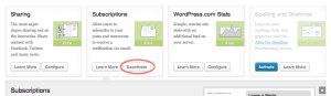 Disable Jetpack Subscriptions