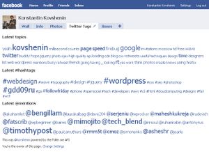 Facebook API Experiments: Twitter Tags