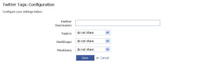 Facebook API Experiments: Twitter Tags