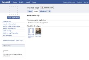Facebook API Experiments: Twitter Tags
