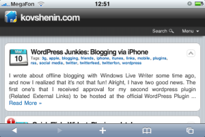 WordPress iPhone wpTouch