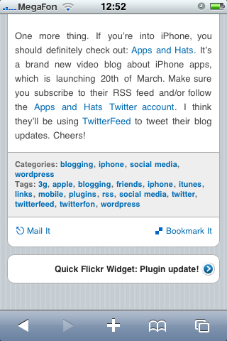 WordPress iPhone wpTouch