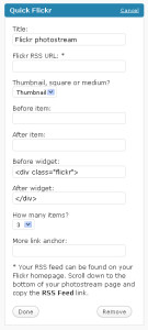 Quick Flickr Widget Screenshot