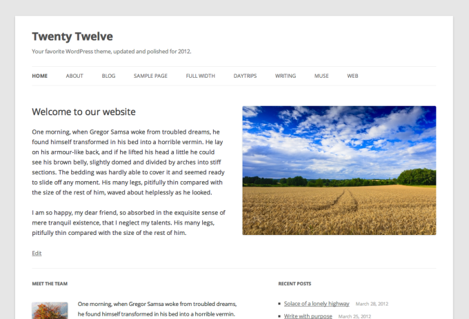 Twenty Twelve for WordPress